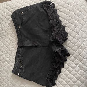 City Chic Black Denim Shorts